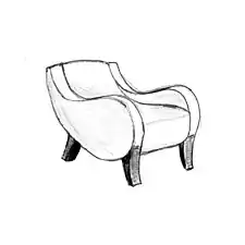 Fauteuil virgule, 1922.