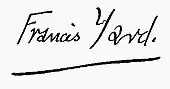 signature de Francis Yard