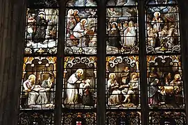 Épisodes de la vie de Saint-François de Sales, vitrail de Claudius Lavergne, 1880, dans l'église Saint-Nizier de Lyon.