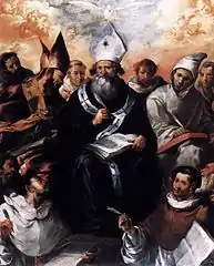 Saint Basile dictant sa doctrine,Francisco de Herrera