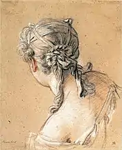 Étude de jeune femme de dos, François Boucher