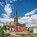 Heilig-Kreuz-Kirche (Frankfurt (Oder)) (de). Juillet 2022.