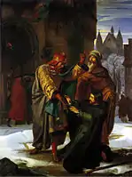 Alfred Rethel, Reconciliation d'Otton Ier et de son frère Henri en 941 à Francfort-sur-le-Main (1840).