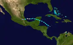 Parcours de l'ouragan Franklin