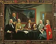 Portrait de groupe des régents en 1736 à la Proveniershuis à Haarlem. 1736. Haarlem, musée Frans Hals.