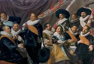 Banquet des officiers du corps des archers de Saint-Georges, 1627, huile sur toile, 179 x 257,5 cm (musée, Haarlem).