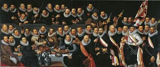 Frans Pietersz de Grebber, Les Cluveniers, miliciens de Haarlem, 1619.