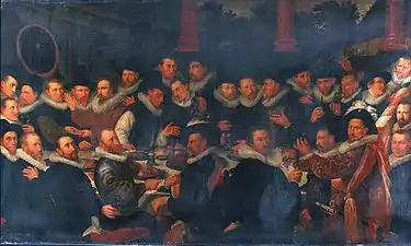 Frans Pietersz de Grebber (en), Repas des officiers de Saint Georges, 1600.