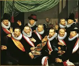 Frans Pietersz de Grebber, Repas des officiers de la guilde de Saint Georges, 1618.