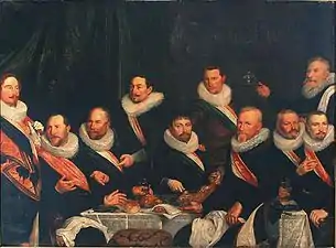 Frans Pietersz de Grebber, Repas des officiers de la guilde de Saint Georges, 1621-1624.