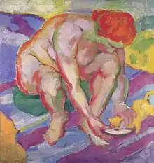 Franz Marc, Nu au chat (1910)