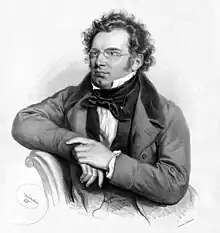portrait gravé de Schubert.