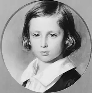 Le Prince Alfred, second fils de la reine Reine Victoria, à l'âge de huit ans (1852).