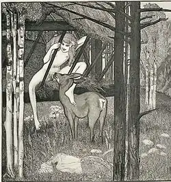 Version zoophile du cunnilingus, illustration de Franz von Bayros.