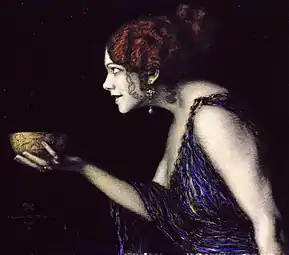 Franz von Stuck, Tilla Durieux jouant Circé (1913), Berlin, Alte Nationalgalerie.
