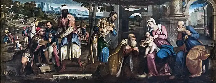 L'Adoration des mages par Bonifacio de' Pitati.