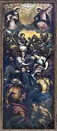 Le Christ, la Vierge et les Saints en gloire par Andrea Vicentino.