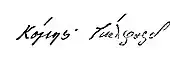 signature de Frederick North (5e comte de Guilford)