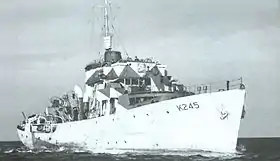 La corvette NCSM Fredericton (K245) en 1943