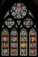 La fenêtre des martyrs, du XIIIe siècle, dans l'aile sud.