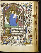 Une page d'un livre d'heures, vers 1460.