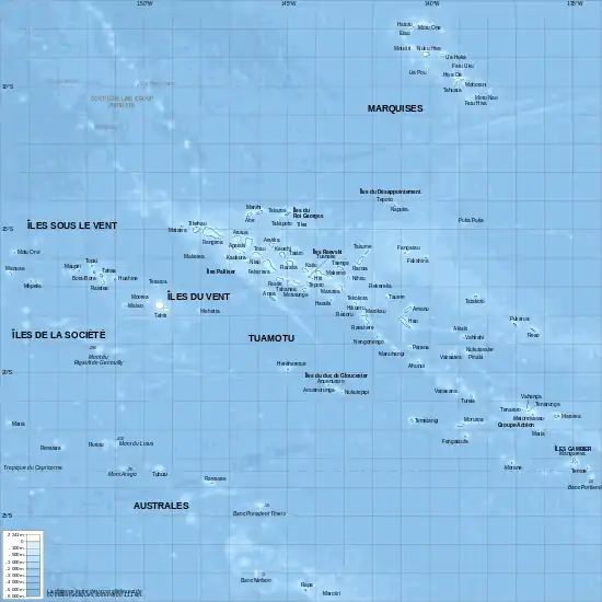 Carte topographique de la Polynésie française