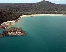 Freshwater Bay, Shoalwater Bay, Queensland : tombolo en formation