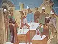Fresque de Dionisius. La parabole du grand souper ou des invités qui se dérobent.