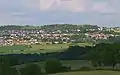 Freudenburg, ruines du château avec à droite l'église