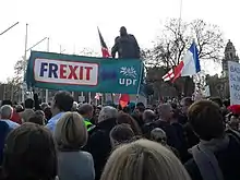 Militants de l’Union populaire républicaine présents à Londres pour soutenir le Brexit.