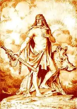 Le dieu Freyr et son sanglier Gullinbursti.