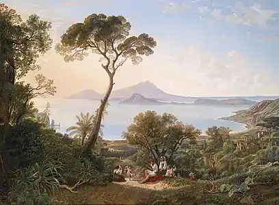 Vue de Posillipo à Bagnoli, Procida, Cap Misène (1836).