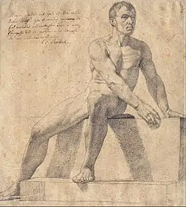 Nu masculin assis sur un piédestal (1808), Düsseldorf, Museum Kunstpalast.