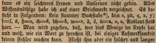 Description de l’orthographe allemande de Fricke en 1877.