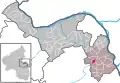 Localisation de Friesenheim dans la Verbandsgemeide et dans l'arrondissement