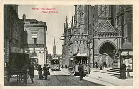 Tramway devant la Cathédrale, avant la Première Guerre mondiale