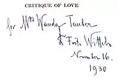 signature de Fritz Wittels