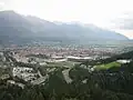 Panorama d'Innsbruck depuis le tremplin de Bergisel.