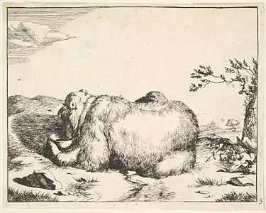 Une gravure de la suite « Les ours ».