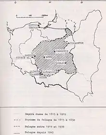 Évolution des frontières de la Pologne depuis 1815.