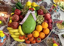 Plateau de fruits pour la nuit de Yalda