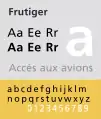 Frutiger, fonte conçue en 1974, publiée en 1976.