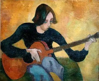 Nina Hamnett avec une guitare, Roger Fry (1917/18)
