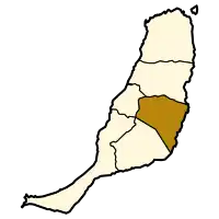 Localisation d'Antiguadans l'île de Fuerteventura.