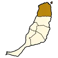 Localisation de La Olivadans l'île de Fuerteventura.