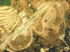 Vue aérienne de l'ancien tracé.