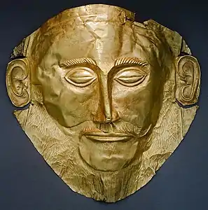 Masque funéraire mycénien dit « Masque d'Agamemnon ».