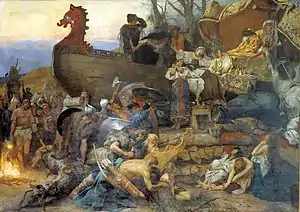 Enterrement d'Igor le Sage en 945, peint par Henryk Siemiradzki (1843–1902).