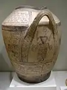 Pithos funéraire, v. 850-800. Protogéométrique B de Crête. Musée archéologique d'Héraklion.
