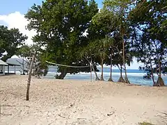 Un terrain de volley à Futuna en 2019.